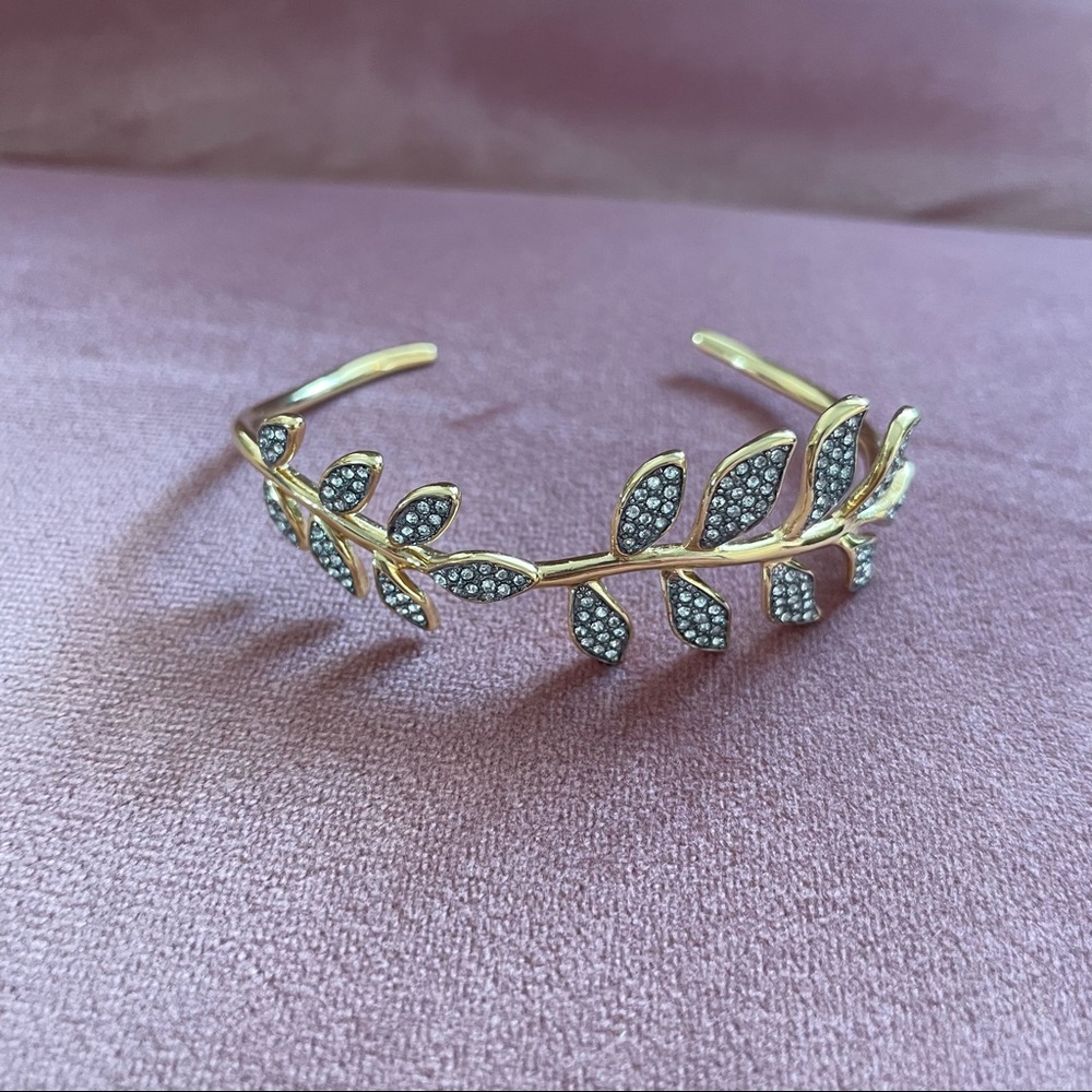 Stella & Dot Gold Leaf Bracelet with Silver Accents